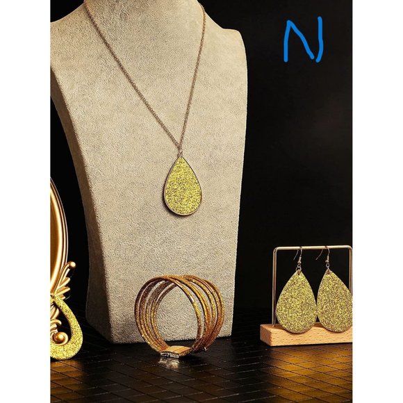 New 4 Pieces Women's Glitter Jewelry Set Multi-Layer Bracelet - Picture 14 of 14